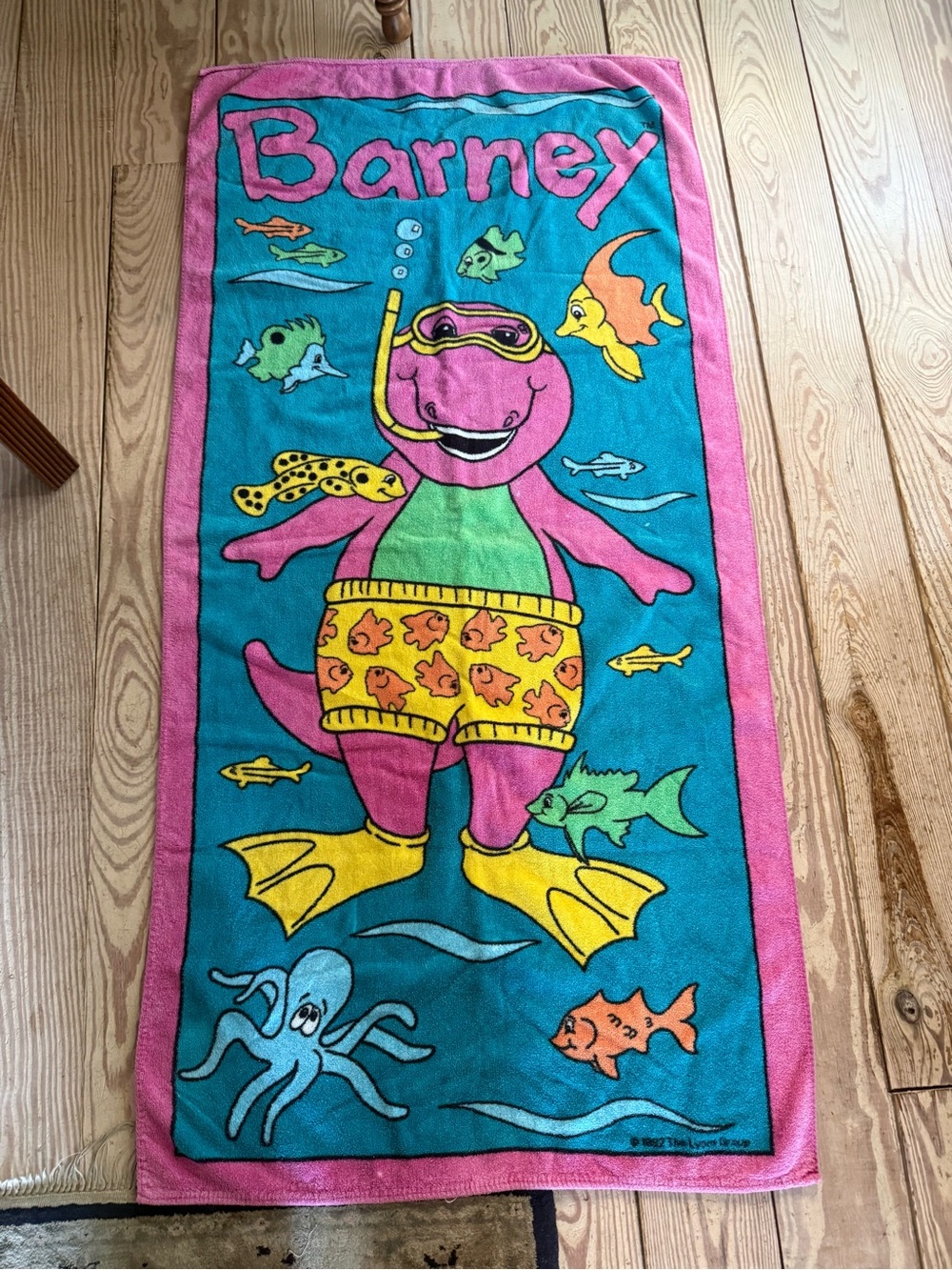 Vintage 1992 Barney Beach Towel